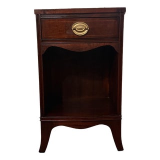 Restored Vintage Drexel Genuine Mahogany Nightstand With Brass Hardware For Sale