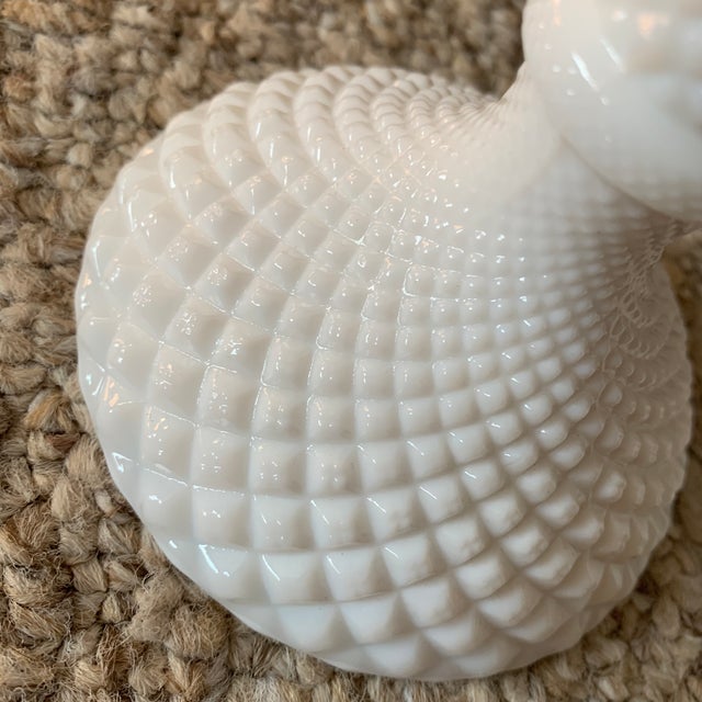 1950s Mid Century Vintage White Milkglass Candlestick Holders - Pair For Sale - Image 5 of 6