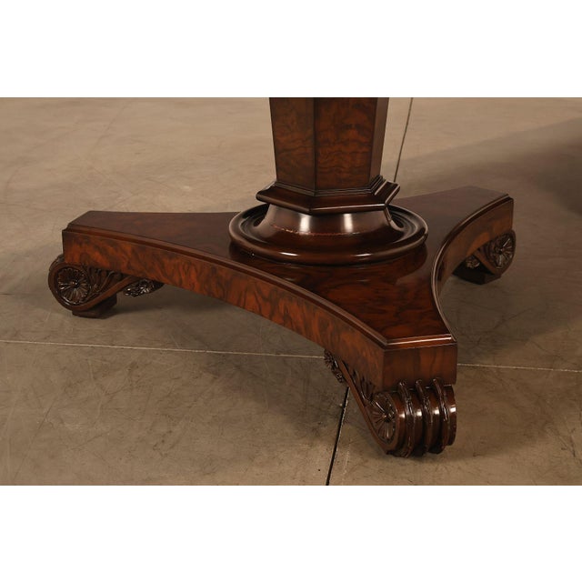 Custom Regency Style Burl Walnut Double Pedestal 12' Dining Table For Sale - Image 9 of 18