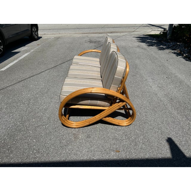 Tan Restored 3-Seater Vintage Rattan Sofa For Sale - Image 8 of 16