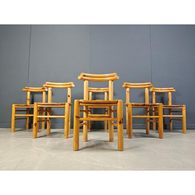Vintage Pinewood Dining Chairs, 1980s, Set of 6 For Sale - Image 11 of 15