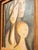 Wood Brutalist Figurative Oil Painting Signed Simon 1970 Postmodern Figures Art For Sale - Image 7 of 9