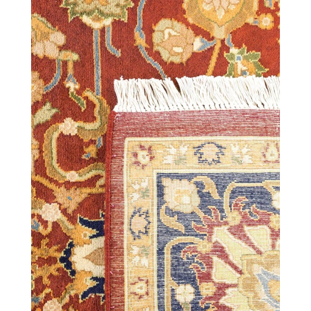 1990s Vintage Moroccan Hand Knotted Wool Area Rug, Burgundy - 6'2" X 8'10" For Sale - Image 5 of 9