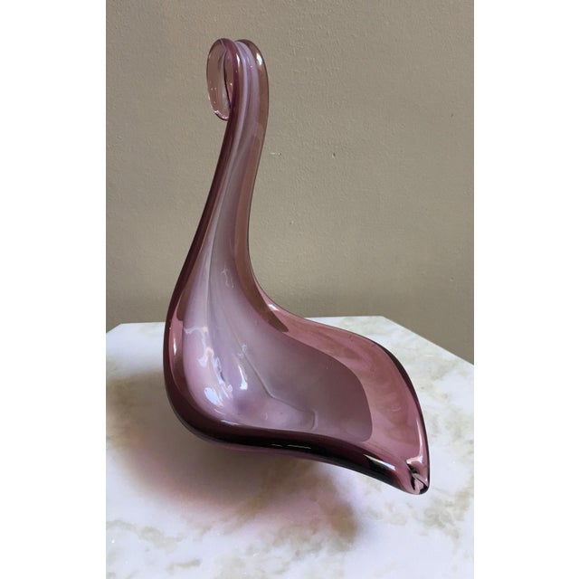 20th Century Murano Purple and Violet Swan Italian Art Glass Sculpture For Sale - Image 6 of 11