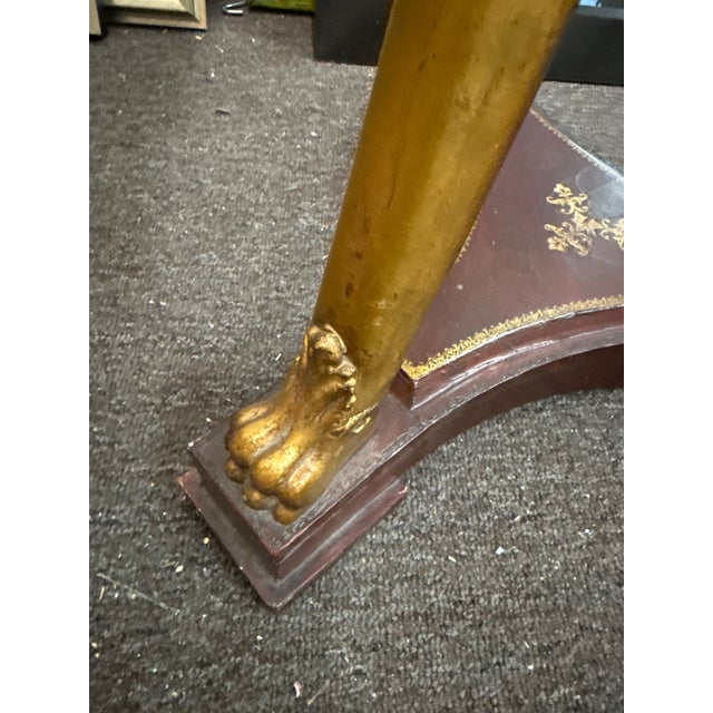 1970s Pair if Italian Gold Guild and Leather Lion Head Floor Planters For Sale In Atlanta - Image 6 of 8