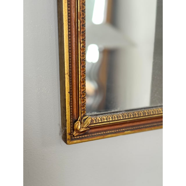 Wood Louis XVI Style Giltwood Wall Mirror With Crest For Sale - Image 7 of 9