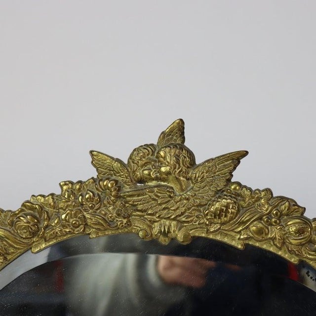 Antique Gilt Metal Floral Form Dresser Mirror C1880 For Sale - Image 6 of 9