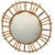 Vintage French Round Rattan Mirror, 1950s For Sale - Image 3 of 7