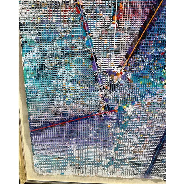 Paul Maxwell, Large Modern Abstract Cast Stencil Painting Paul Maxwell Mod Constructivist Neon, 1989 For Sale In Miami - Image 6 of 12