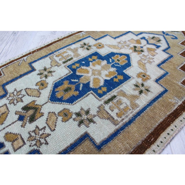 Turkish Mini Rug - 19" X 38" For Sale In Raleigh - Image 6 of 9