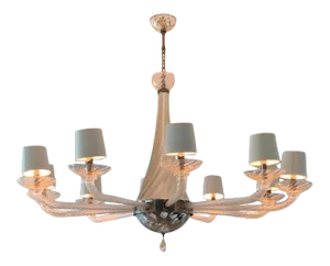 Donghia Giro Luna Grande Murano Glass Chandelier Vintage , Gold Dust