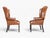 Pair of Vintage Cognac Leather Wingback Chairs With Louis XVI–Style Fluted Legs For Sale - Image 9 of 11