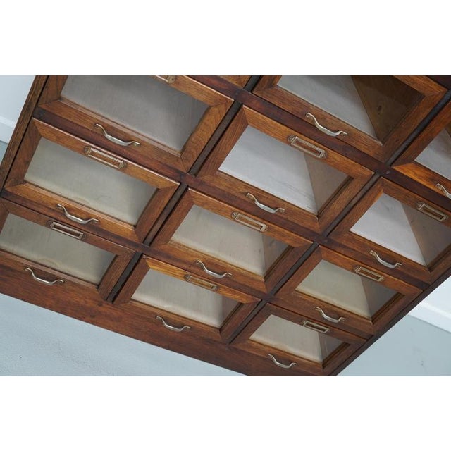 Vintage Dutch Oak Haberdashery Shop Cabinet, 1950s For Sale - Image 9 of 18