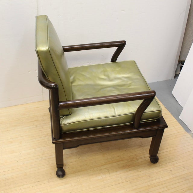 1960s 1960s Set of 4 Widdicomb Leather and Ebonized Walnut Club Chairs For Sale - Image 5 of 14