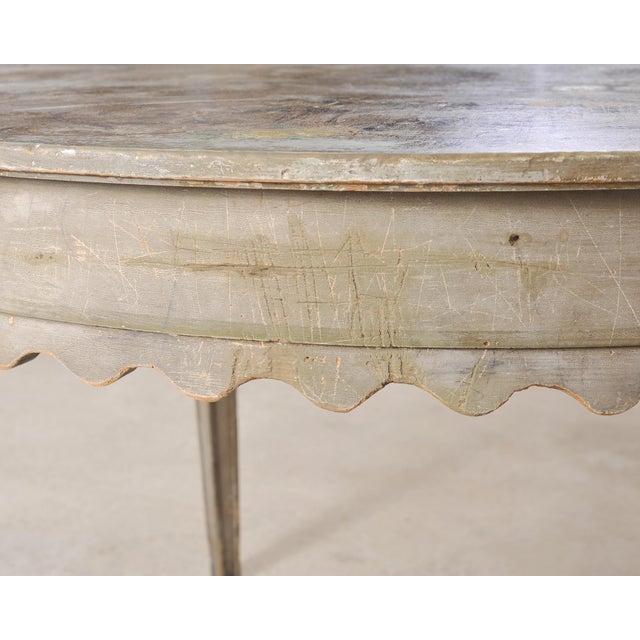 19th Century Venetian Painted Center Table With Scalloped Apron For Sale - Image 17 of 18