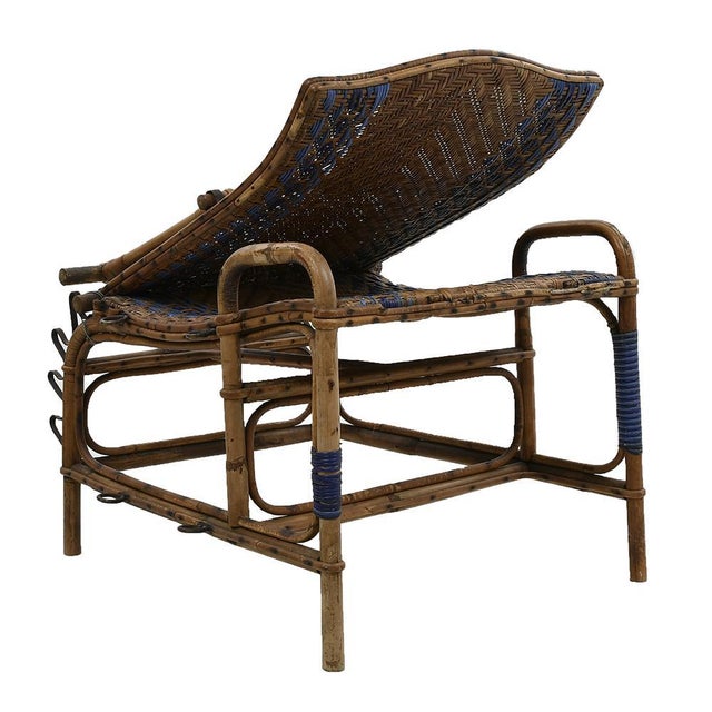 Vintage Rattan Chaise Lounge For Sale - Image 5 of 11