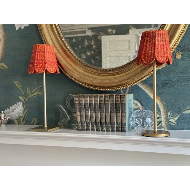 Seagrass Shade Cover (Scalloped in Orange) For Sale - Image 4 of 4