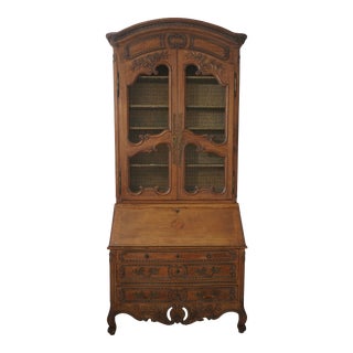 Jacques Bodart Country French Walnut Secretary Desk For Sale