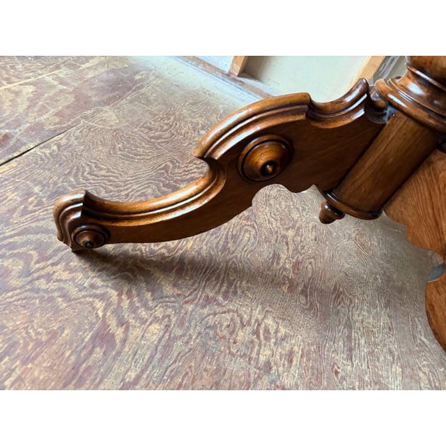 Antique Victorian Style Fold Top Parlor Center Table For Sale - Image 13 of 14