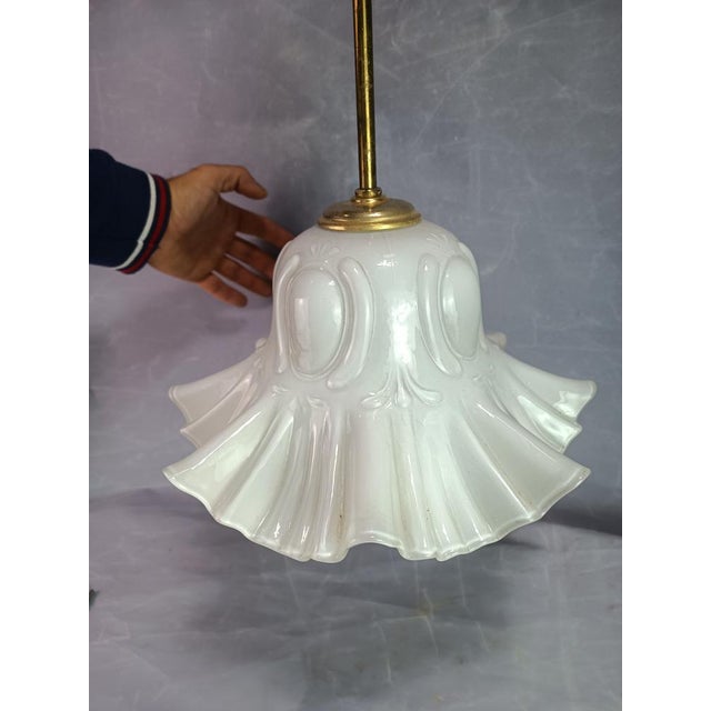 Large Opaline Flower Lamp, 1920s For Sale - Image 3 of 10