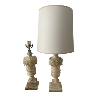 Late 20th Century Alabaster Lamps - a Pair For Sale