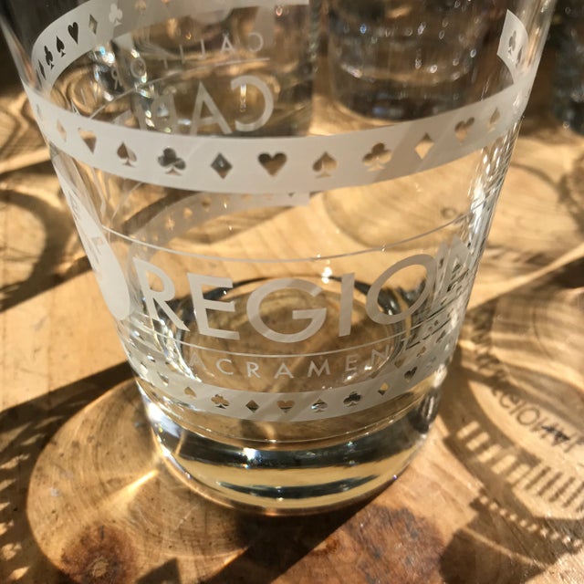 Vintage 1996 to 2008 California Regional Bridge Tournament Double Old Fashion Glasses - Set of 14 For Sale In Sacramento - Image 6 of 13