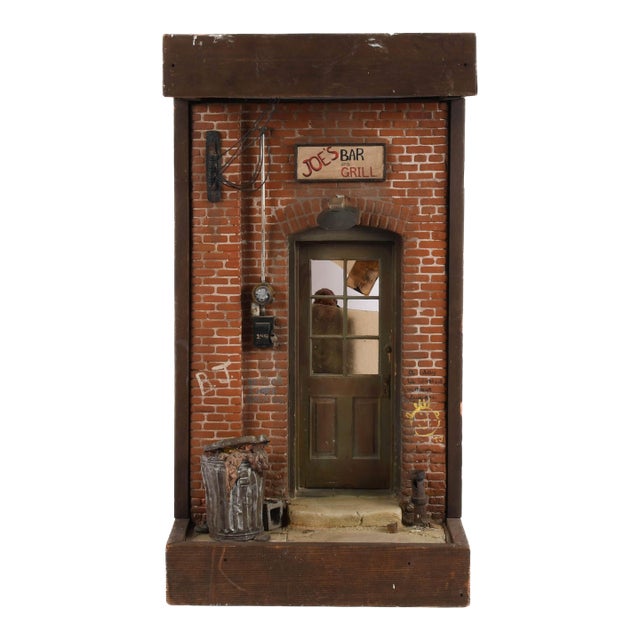 Michael Garman Cityscape “Joe’s Bar and Grill” Sculpture, Urban Street Scene, Late 20th Century For Sale