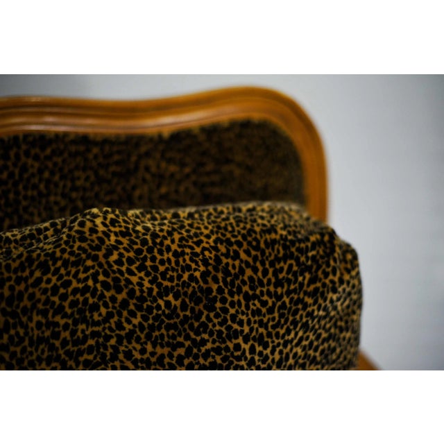 Vintage French Leopard Print Upholstery Bergere Chairs - a Pair For Sale - Image 12 of 13