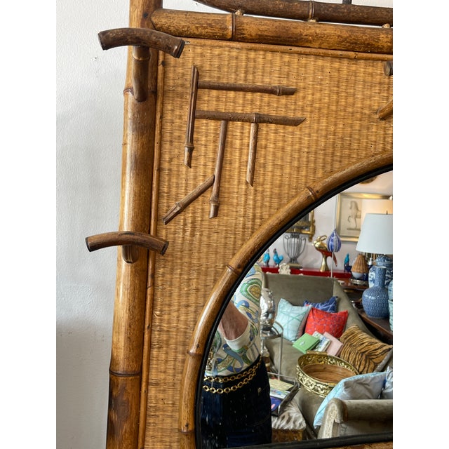 Aesthetic Movement French Bamboo Hall Tree With Fan Mirror 1870-1900 For Sale - Image 14 of 15