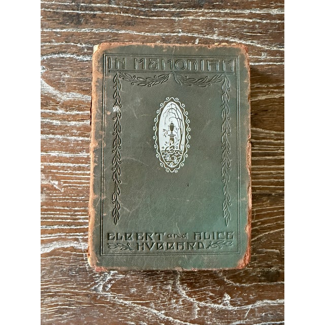 Art Deco In Memoriam Elbert and Alice Hubbard 1915 Roycrofters Leather Bound Memorial Book Arts and Crafts Movement For Sale - Image 3 of 11