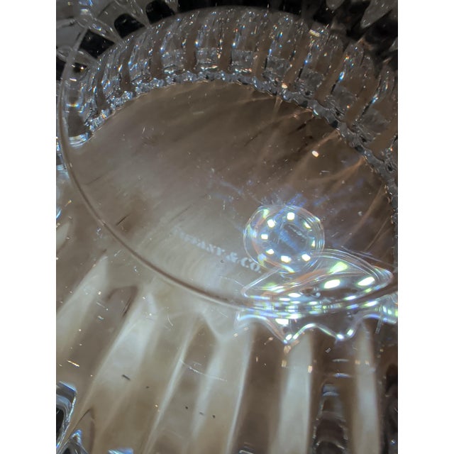 Hollywood Regency Tiffany & Co. Crystal Glass Bowl Heart Edge Rimmed Signed 8.25"d X 3.75"h For Sale - Image 3 of 8