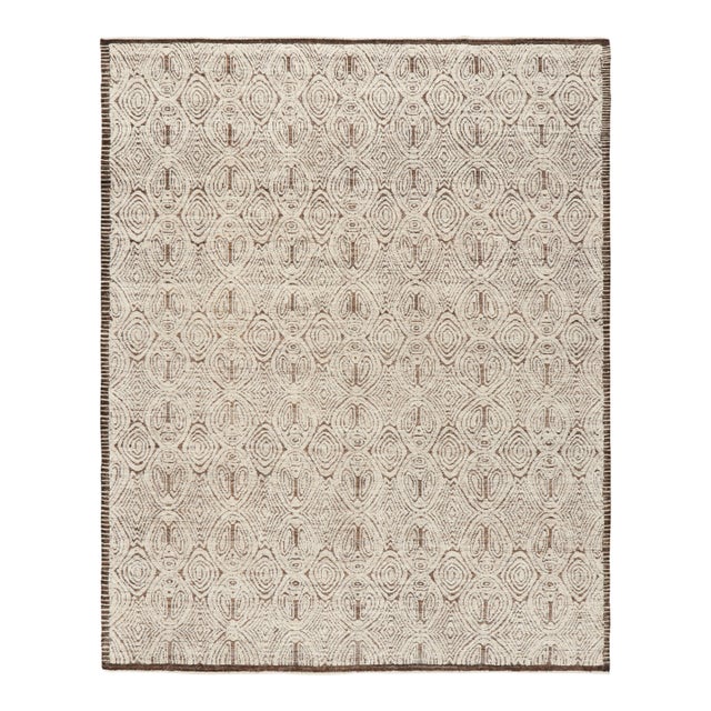 Rug & Kilim’s Moroccan Style Rug in Beige-Brown with Geometric Patterns - 9x12 For Sale