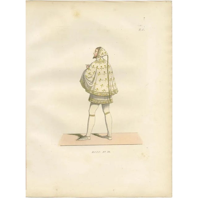 Rhodes Knight, Monk, and Artist in Costume, 1845, Engraving on Paper, Set of 3 For Sale - Image 4 of 10