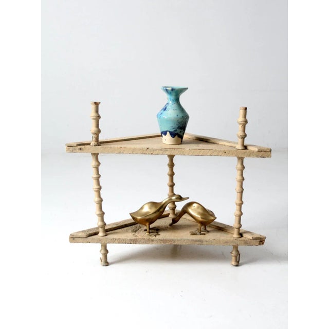 Antique Victorian Spool Folk Art Stand For Sale - Image 10 of 11