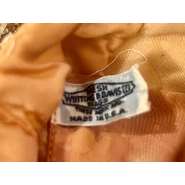 1920s Whiting & Davis Gold Beaded Bag With Mesh Wristlet For Sale - Image 12 of 12