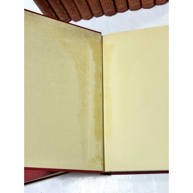 Antique Red Decorative Library Books – John L. Stoddard Set of 15 For Sale - Image 10 of 11