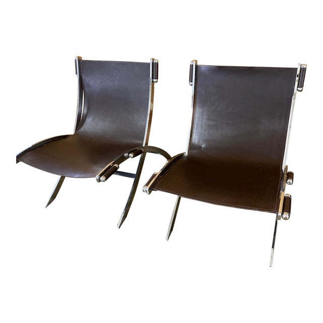 Pair of Italia Scissor Chair in the Style of Paul Tuttle Antonio Citterio for Flexform For Sale