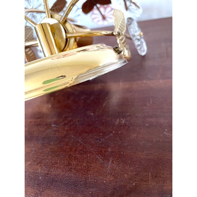 Metal Pink Flower Wall Sconce, Italy, 1990 For Sale - Image 7 of 10