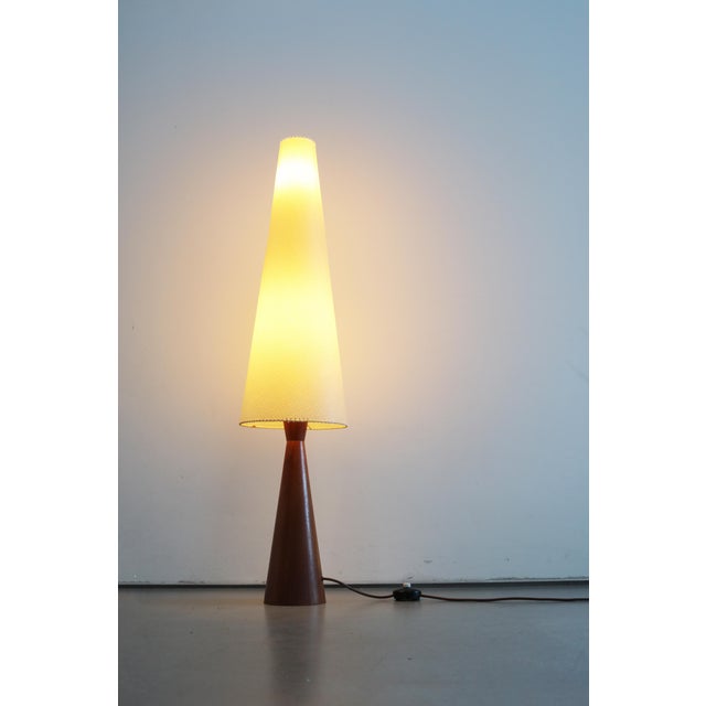 Fog & Mørup Teak Diabolo Rocket Floor Lamp Made in Denmark 1960s Height 118cm Diameter 27cm Very good condition with only...