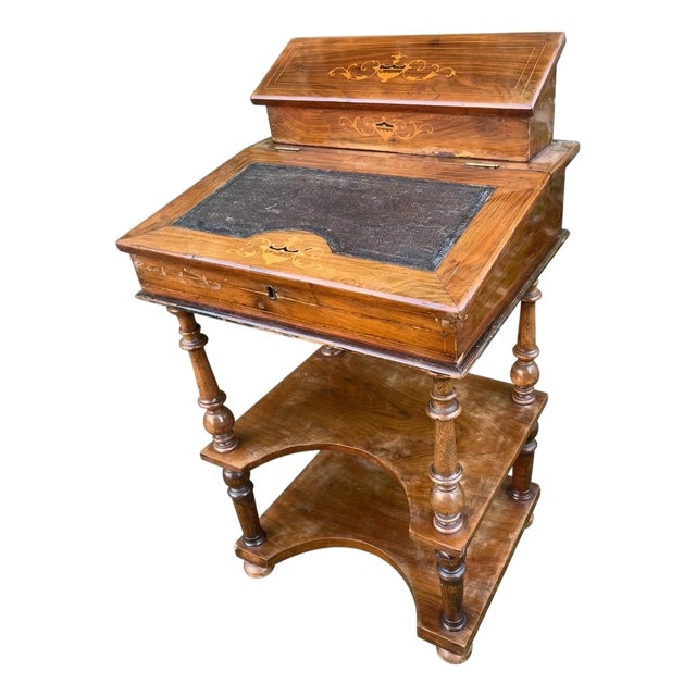 Late 19th Century Italian Marquetry Davenport Desk For Sale