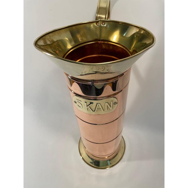 Copper Vintage Mid Century 5 Kan Copper Coal Scuttle Umbrella Stand For Sale - Image 8 of 18