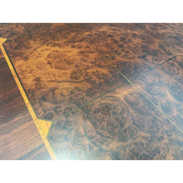 Brown Late 1800’s European Made Heavily Carved Burled Walnut Dining Table For Sale - Image 8 of 12