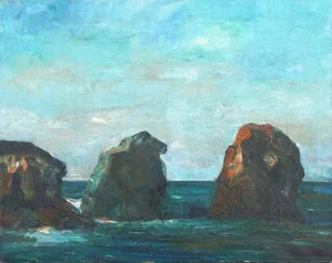Homer Levinson Sea Rocks Carmel Landscape 1940s