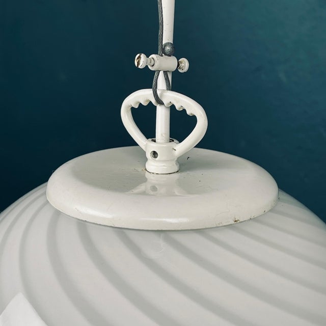 Murano Swirl Glass Pendant Lamp from Vetri, Italy, 1970s For Sale - Image 12 of 14