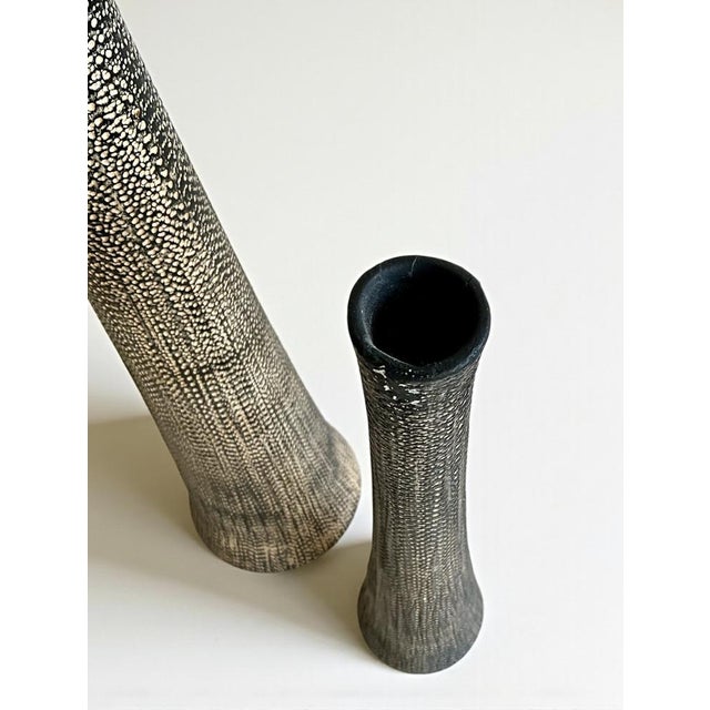 Beige Mid-Century Modern Brutalist Art Ceramic Vase from Gunther Lambert, 1960s, Set of 2 For Sale - Image 8 of 12