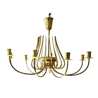 Hammered Brass Chandelier, Italy, 1950s For Sale