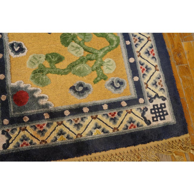 Early 20th Century Chinese Silk & Metallic Thread Carpet For Sale - Image 11 of 12