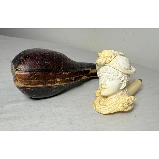 Share Antique 19th Century Carved Meerschaum Victorian Lady Figural Smoking Pipe For Sale - Image 4 of 13