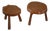 Set of Brutalist Stools in Elm, 1950s For Sale