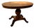 Antique Biedermeier Italian Burl Walnut and Maple Oval Dining Table with Faceted Pedestal, 1800s For Sale